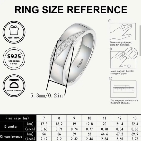 Elegant 925 Sterling Silver Eternity Wedding Band Ring With CZ Gift Approx 6 mm - Picture 2 of 6